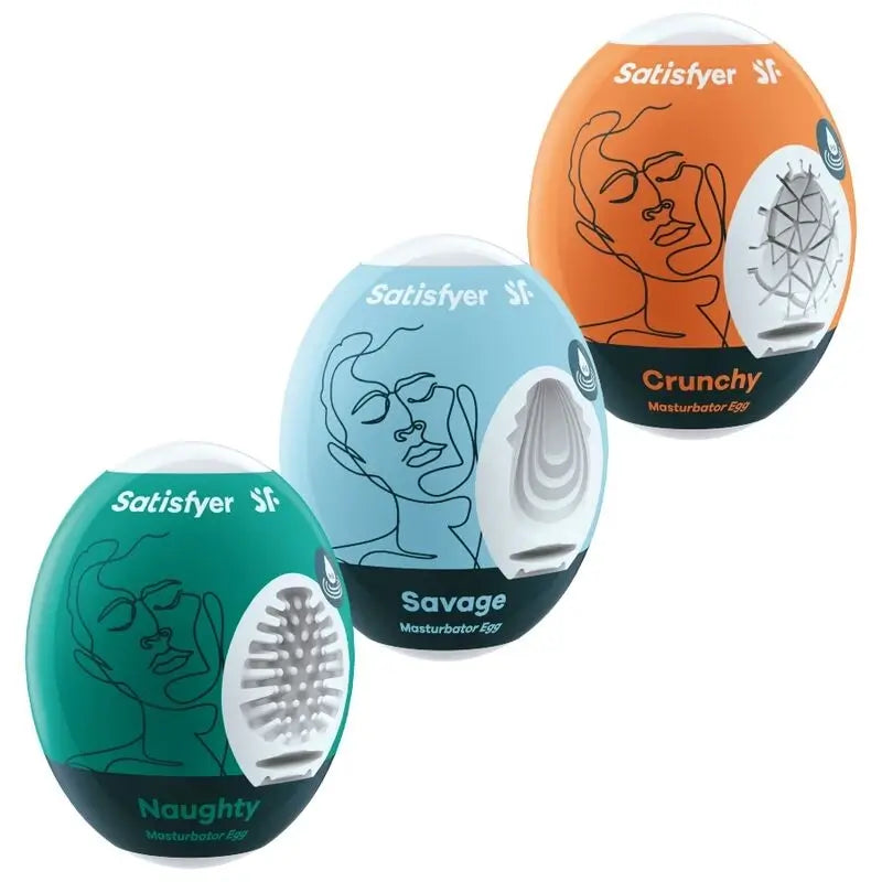 Œufs masturbateurs Satisfyer Naughty, Savage &amp; Crunchy (3 pièces)