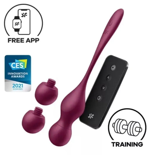 Satisfyer Love Birds Vary Vibrating Balls Free App Wine Red