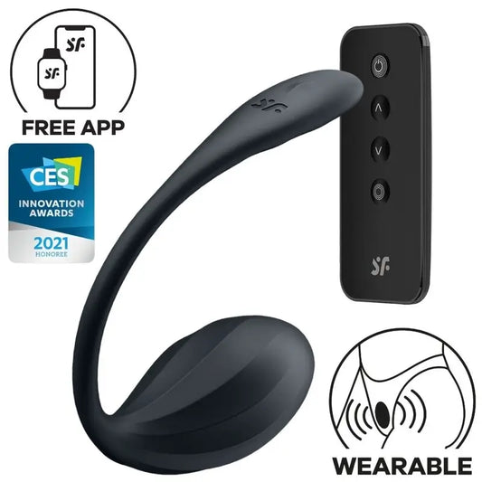 Satisfyer Stimulateur G-Spot Pétale nervuré Télécommande Noir Application gratuite