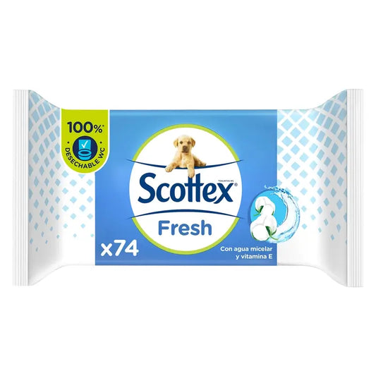 Papier hygiénique Scottex Fresh Wet, 74 unités