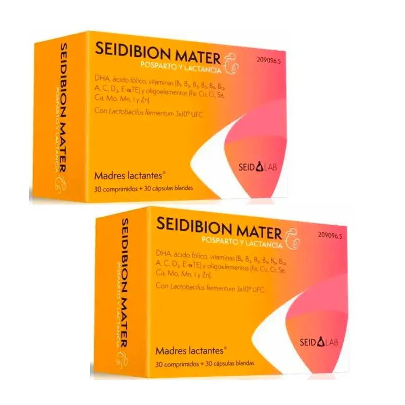 Seidibion Mater Postpartum et Lactation, Pack 2 x (30 comprimés + 30 gélules)