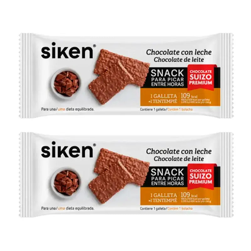 Siken Snack Biscuit au chocolat au lait, paquet de 2 x 22 grammes