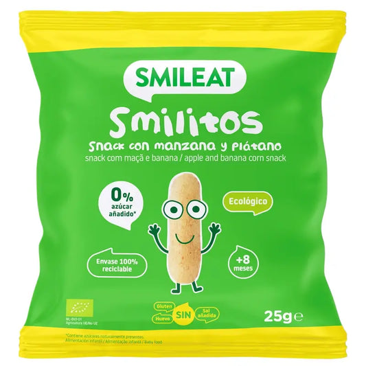 Smileat Smilito Snacks Pomme & Banane Eco Smileat , 25 grammes
