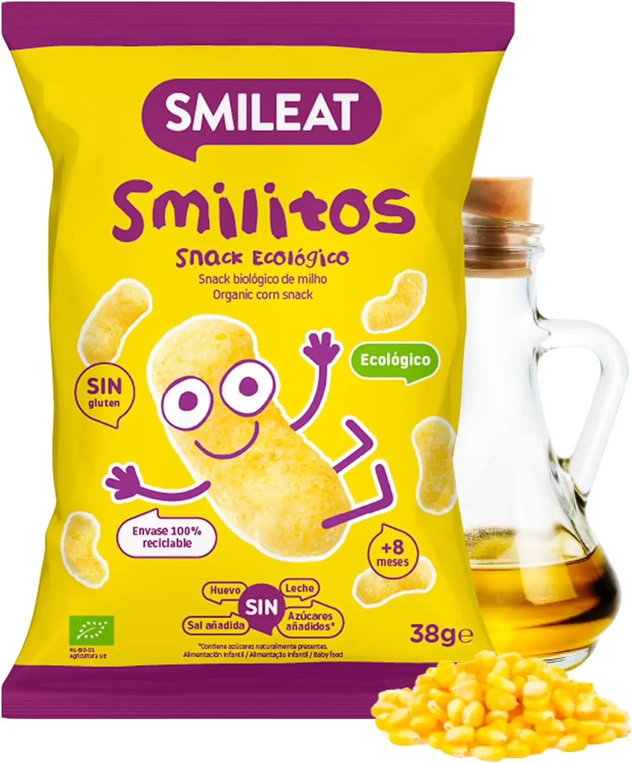 Smileat Smilitos Vers de maïs bio, 38 grammes