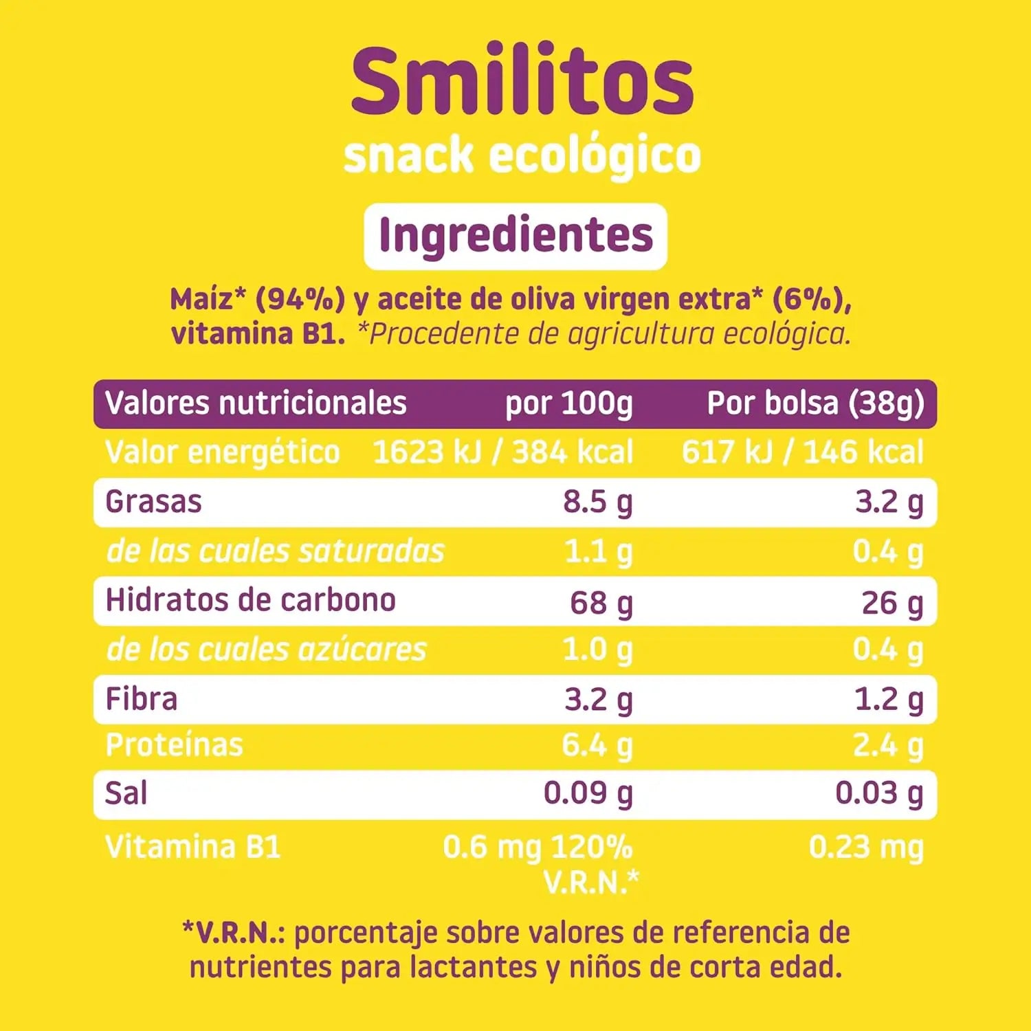 Smileat Smilitos Vers de maïs bio, 38 grammes