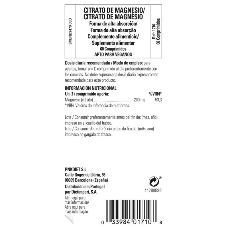 Solgar Citrate de Magnésium, 2x120 Comprimés