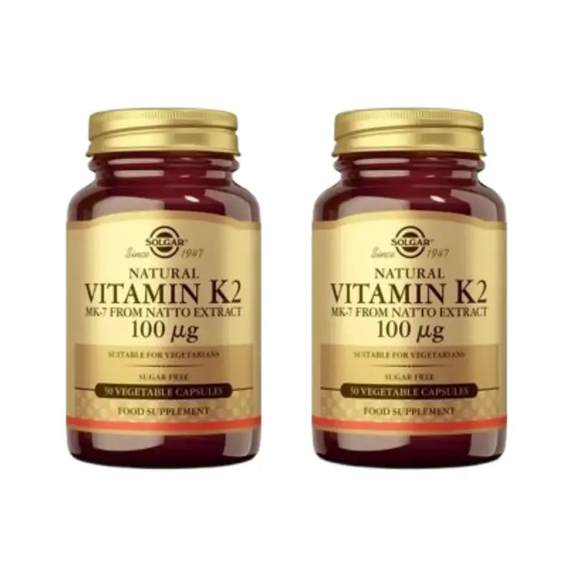Solgar Vitamine K2 100Mcg, 2X50 Capsules Végétales