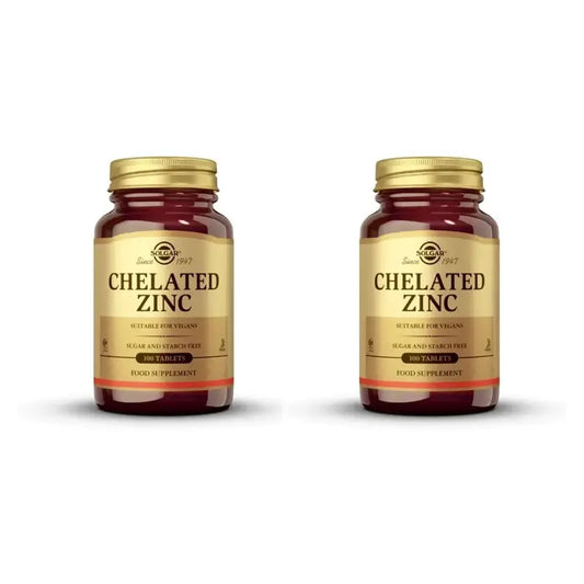 Solgar Zinc Chélaté, 2X100 Comprimés