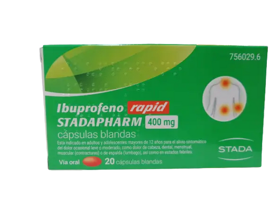 Stadapharm Ibuprofen Rapid 400 mg, 20 gélules
