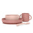Suavinex Vaisselle en silicone 4 pièces avec ventouse, +4 mois, rose