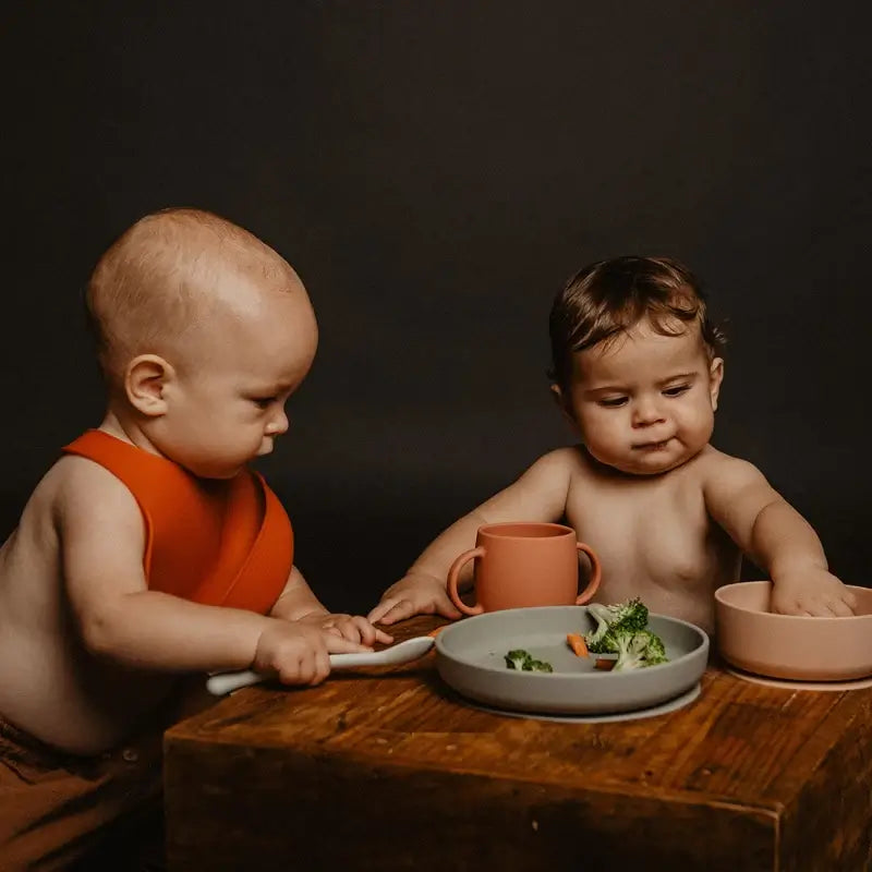 Suavinex Vaisselle en silicone 4 pièces avec ventouse, +4 mois, vert