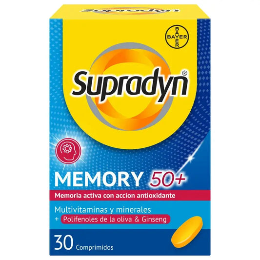 Supradyn Memory 50+ Vitamines, Minéraux et Energie avec Ginseng, 30 Comprimés