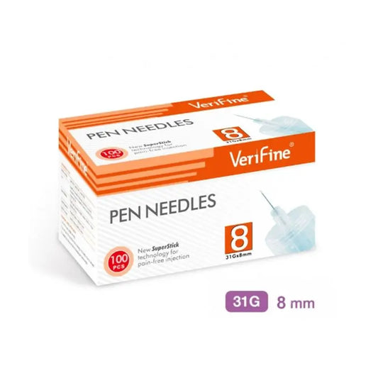 Surgicalmed Verifine Insulin Pen Needles 31G X 8 Mm - Boîte de 100 pcs, 100 pcs.