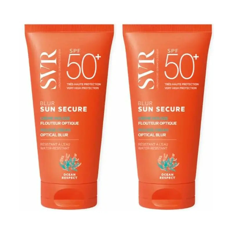 Svr Duplo Sun Secure Blur Spf50+ Non parfumé, 2 X 50 Ml