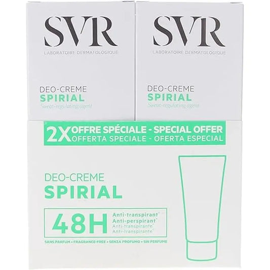 SVR Spirial Duo Déo-Crème Anti-Transpirante 48h, 2x50 ml