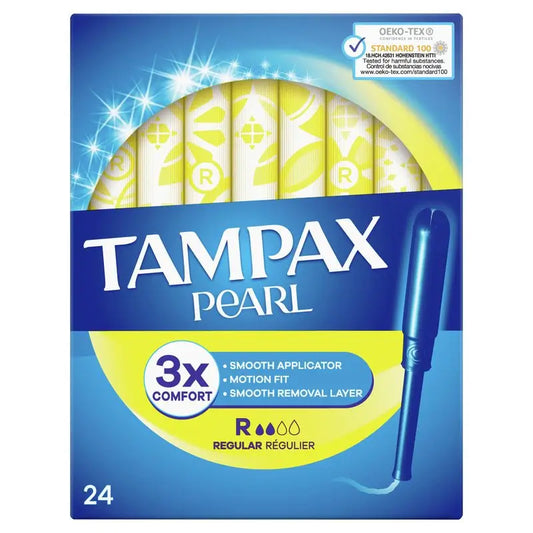 Tampax Pearl Tampons réguliers avec applicateur, 24 unités