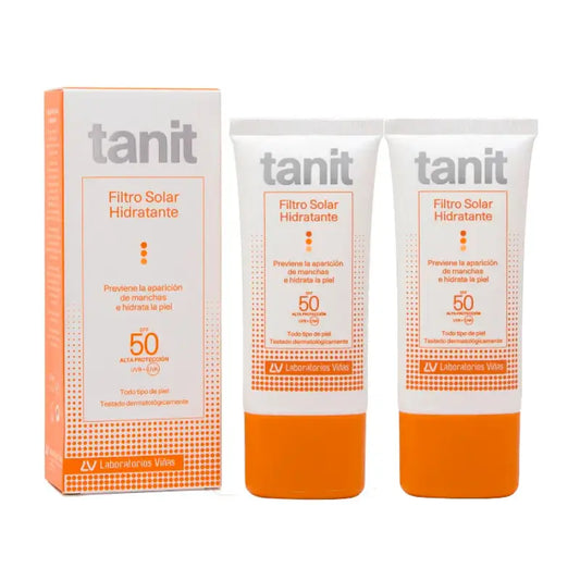 Tanit Duplo Crème solaire hydratante Spf50, 2 X 50 Ml