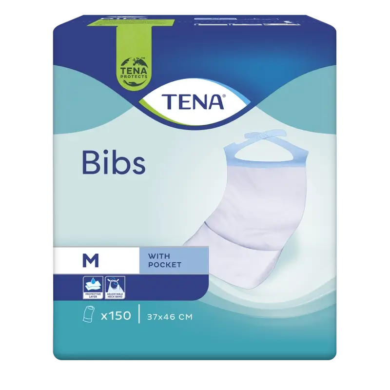 Bavoirs Tena Taille M, 150 pièces