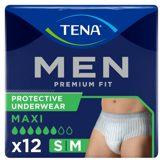 Tena Hommes Pantalon Premium Fit Maxi Taille S-M, 12 unités