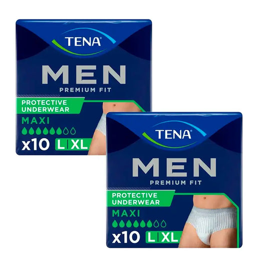 Tena Pack Hommes Pantalon Premium Fit Maxi L-XL, 2 X 10 Unités
