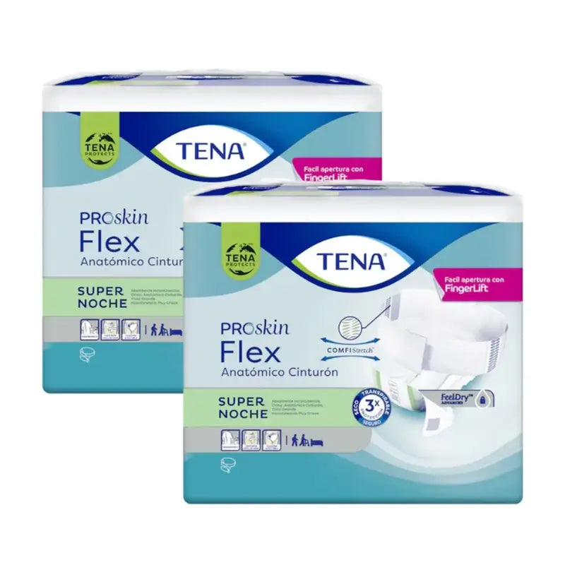 Tena Flex Flex Anat Paquet de Couches Taille L Supernightie, 2 X 1 Unité