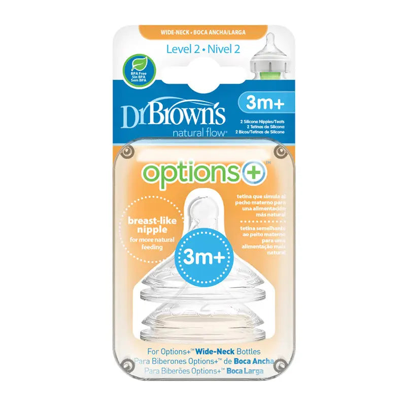 Dr. Brown's Teat Options+ Level 2 Wide Mouth, 2 pcs.