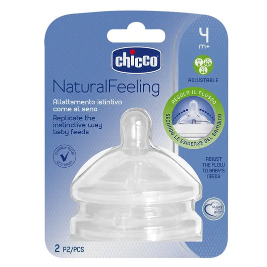 Tétine à débit réglable Chicco Naturalfeeling 2 unités 4M+