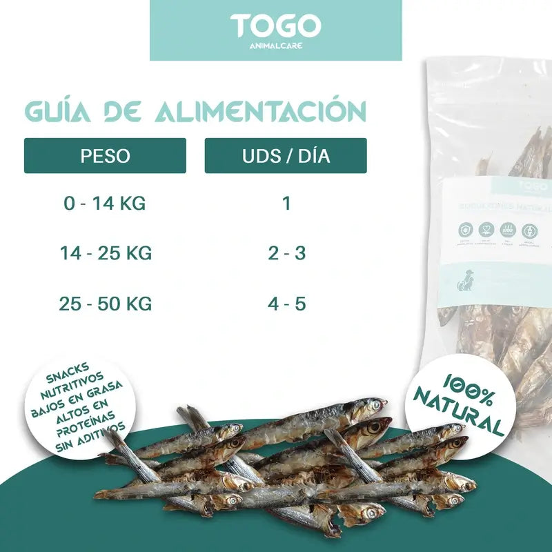 Togo Snack Anchois séchés naturels, paquet de 2 unités