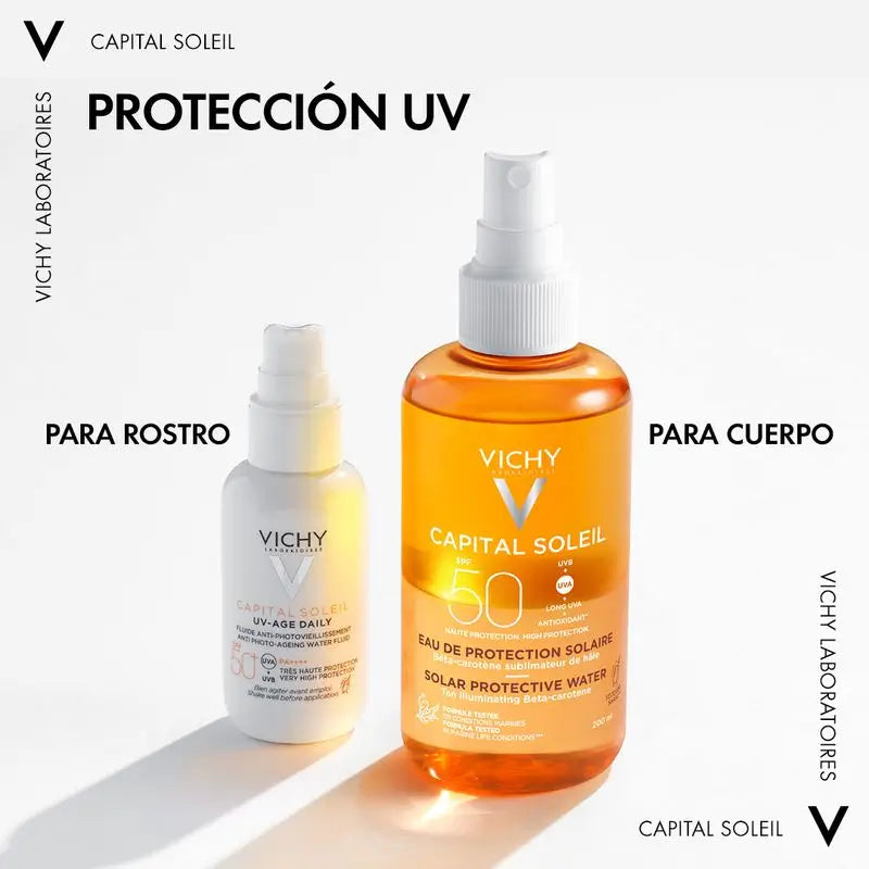 Vichy Capital Soleil Eau solaire protectrice SPF 50 Éclat, 200 ml
