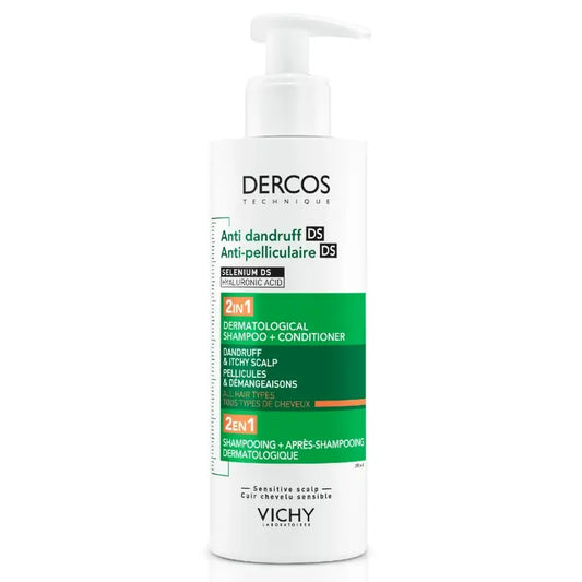 Vichy Dercos Shampooing revitalisant antipelliculaire Ds 2 en 1, 390 ml