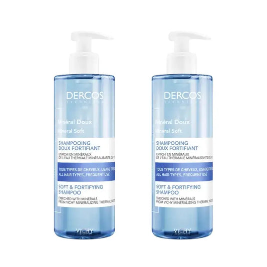 Vichy Dercos Technique Shampooing minéral à usage fréquent, 2X400Ml