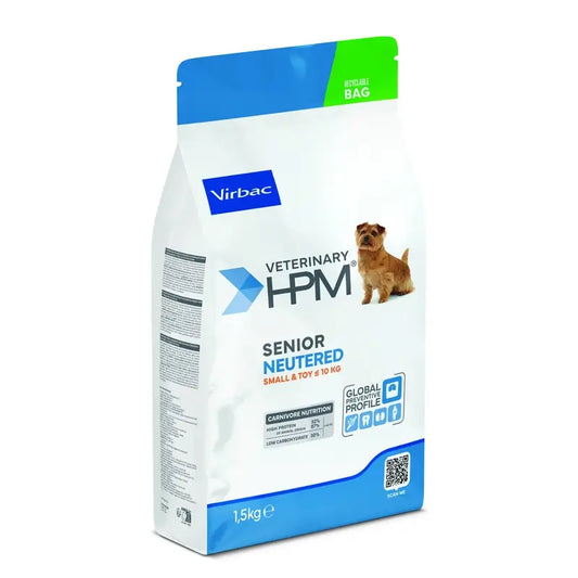 Virbac Hpm Senior Dog Neutered Small & Toy 1,5kg, nourriture pour chiens de petite taille et de petite taille.