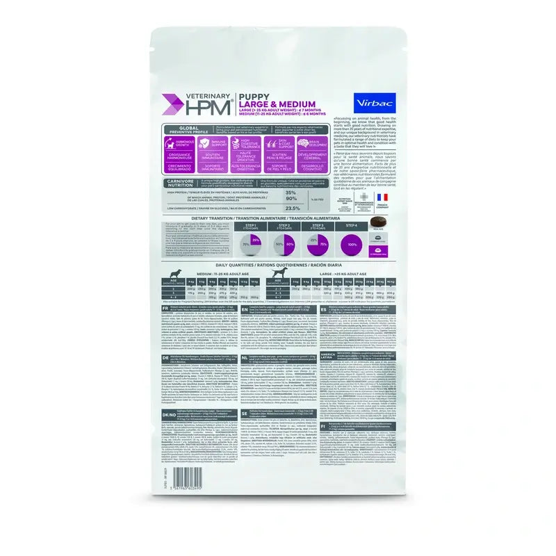 Virbac Veterinary HPM Puppy Large & Medium Dog , 3 kg, nourriture pour chiens