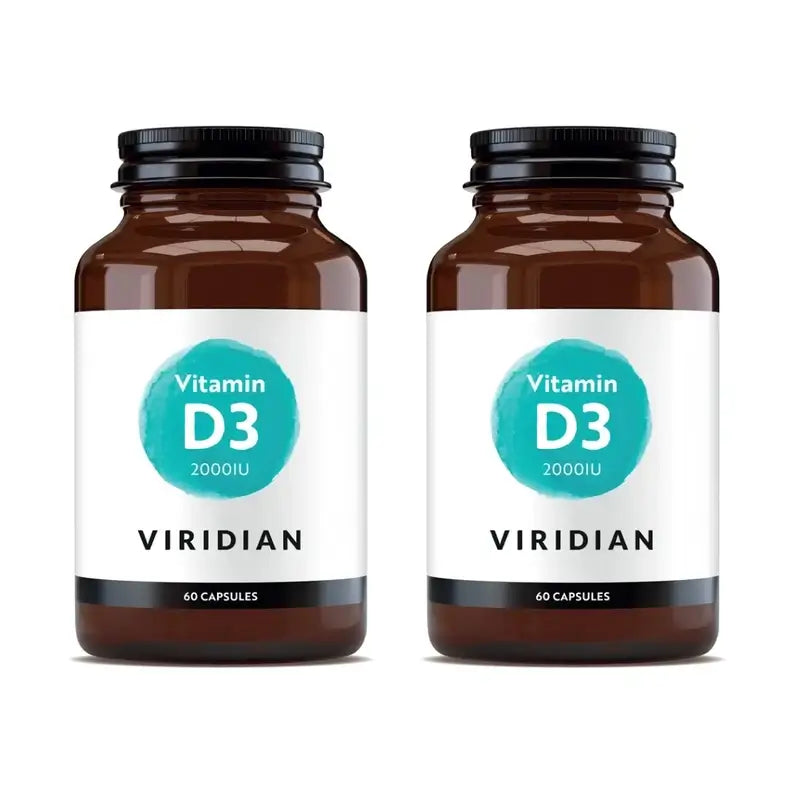 Viridian Vitamine D3 Vegan 2000 Iu, 2X60 Capsules