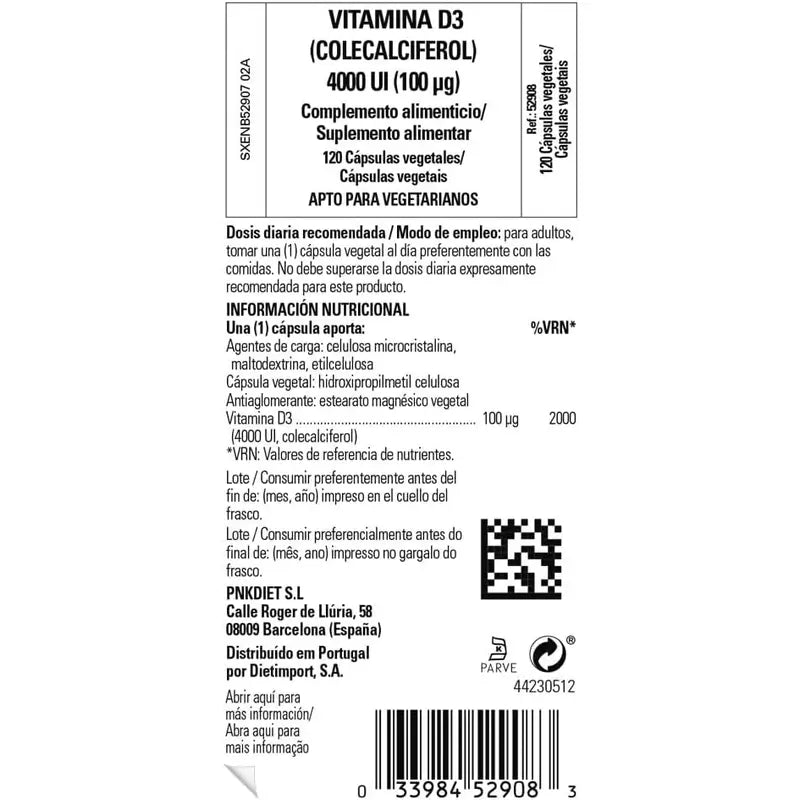Solgar Vitamine D3 4000 IU, 120 gélules