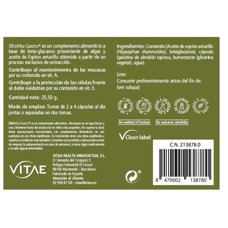 VITAE Oliovita Gastro, 30 gélules