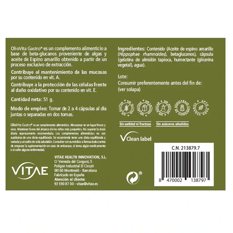 VITAE Oliovita Gastro, 60 gélules