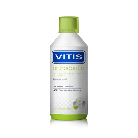 VITIS Orthodontic Rince-bouche aromatisé à la pomme et à la menthe 500 ml