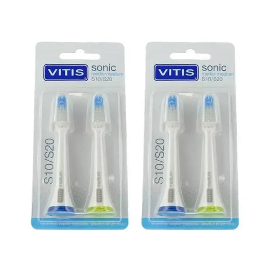 Vitis Electric Toothbrush S10/S20 Refill, 4 Pieces