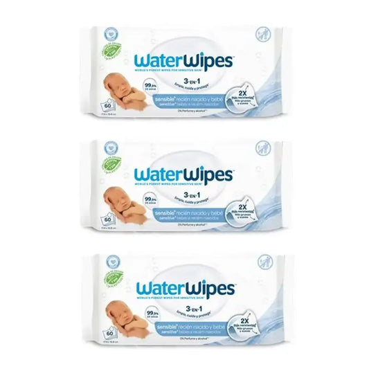 Waterwipes Lingettes biodégradables pour bébés, 3x60, 180 pcs.