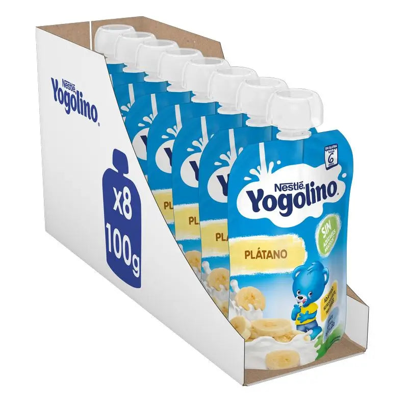 Yogolino Sachets Banane Sans Sucre, 100g x 8 unités
