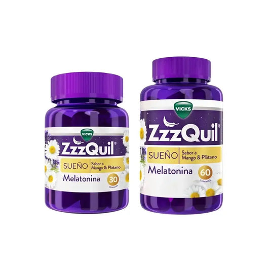 ZzzQuil Mangue, Banane et Valériane, 60 + 30 gommes